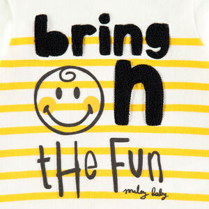 Marinière avec print Smiley et inscription en bouclette 