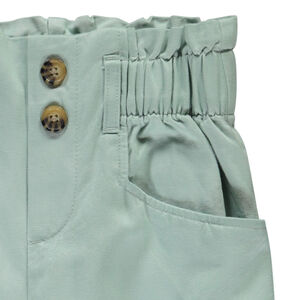Pantalon fluide en toile avec taille élastiquée fille 