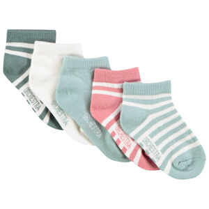 Lot de 5 paires de chaussettes courtes unies et rayées pour bébé garçon 