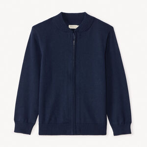 Gilet zippé en tricot uni garçon 