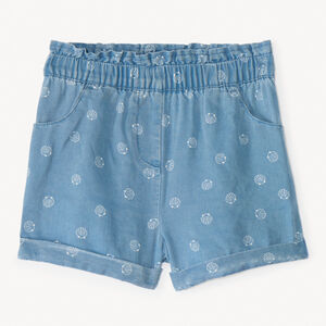 Short en sergé imprimé fantaisie pour bébé fille 