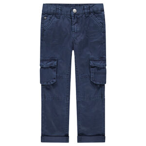 Pantalon en coton surteint avec larges poches à rabat 