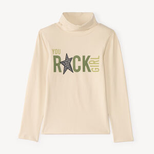 Sous pull col roulé fille print Rock Girl 