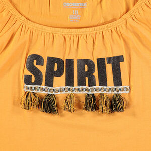 Junior - Tee-shirt manches courtes en viscose avec pompons 