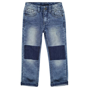 Junior - Jeans droit effet used et crinkle 