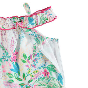 Robe à épaules ajourées et imprimé floral all-over 