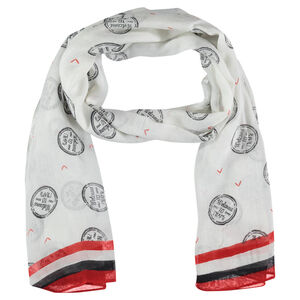 Chèche imprimé all-over avec bandes contrastées 