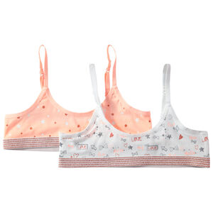 Junior - Lot de 2 Brassières en coton imprimée all-over à élastique pailleté 