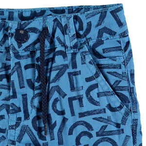 Bermuda en coton avec lettres imprimées all-over et poches 