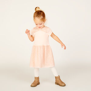 Robe de fête manches courtes effet 2 en 1 pour bébé fille 
