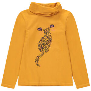 Sous-pull col roulé en coton bio à motif fantaisie 