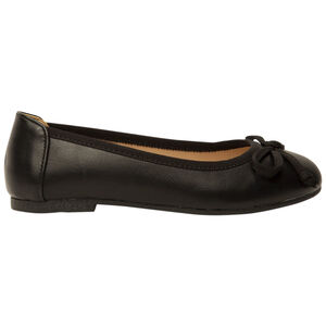 Ballerines noires en simili cuir avec nœud fille 