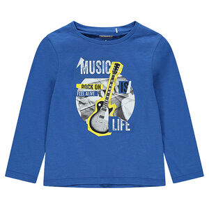 Tee-shirt manches longues en jersey avec print fantaisie 