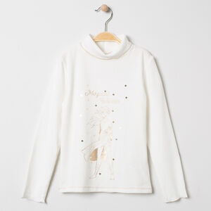 Sous-pull à col roulé motif danseuse et sequins 