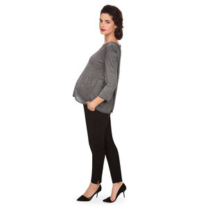 Pull de grossesse en lurex avec pans croisés au dos 