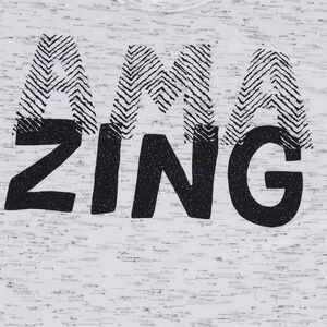 Junior - Tee-shirt en jersey effet slub avec message printé 