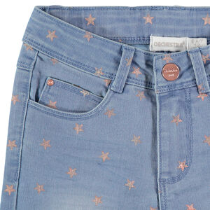 Jean effet used à étoiles printées all-over 