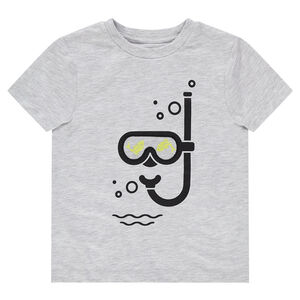 Tee-shirt manches courtes avec masque et tuba printés 