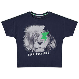 T-shirt manches courtes en jersey print lion 