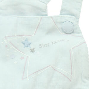  Salopette en velours milleraies avec étoile brodée  