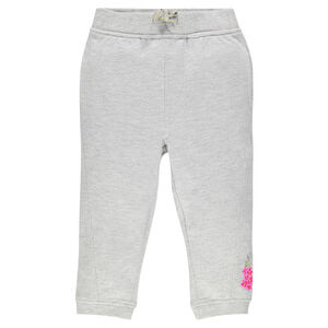 Pantacourt en molleton avec fleurs brodées 