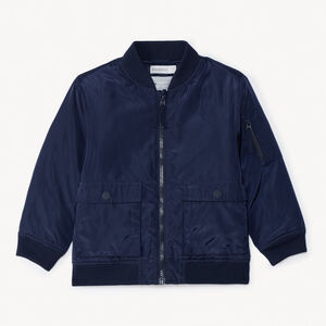 Blouson teddy bleu marine en toile doublé garçon 