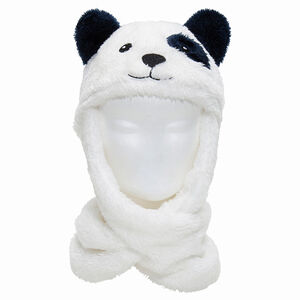 Bonnet écharpe en sherpa forme ours 