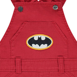 Salopette courte en coton fantaisie JUTICE LEAGUE - CHIBI avec logo Batman brodé 