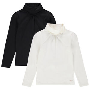 Lot de 2 sous-pulls unis à col roulé 