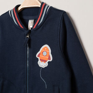 Gilet en molleton à détails rayés et print fusée 