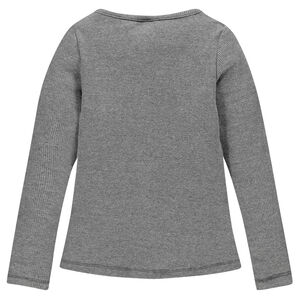 Gilet uni manches longues côtelé  