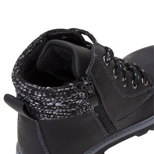 Bottillons aspect cuir avec col en tricot 