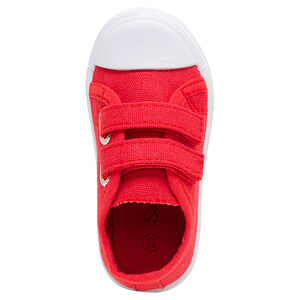 Baskets basses en toile unie rouges à scratchs du 24 au 27 