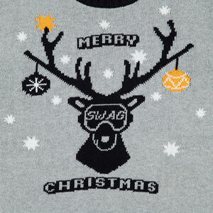 Junior - Pull en tricot avec cerf et motif vintage en jacquard 