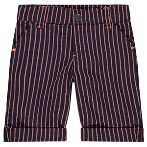 Bermuda en coton à rayures contrastées 