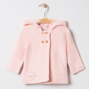 Gilet en tricot à capuche en coton bio doublé jersey 