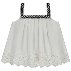 Tunique sans manches avec broderie anglaise fille 