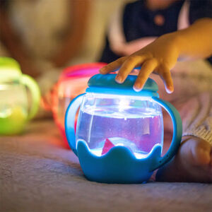 Mini bocal sensoriel et lumineux 18M+ Bleu 