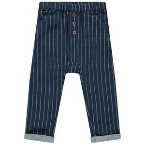 Pantalon à rayures verticales et boutons fantaisie 