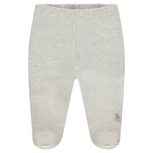 Pantalon en jersey à pieds fermés et logo printé 