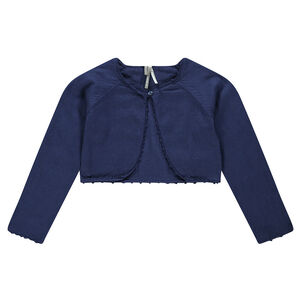 Junior - Gilet court manches longues en tricot uni 