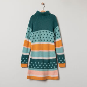 Robe tricot manches longues à motifs jacquard 