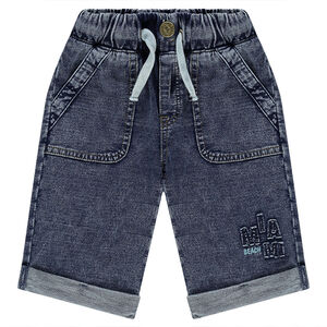 Bermuda en molleton effet denim used 