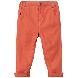 Pantalon en coton et lin uni 