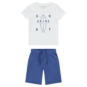 Pyjama avec tee-shirt print surf et bermuda 