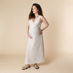 Robe longue de grossesse et d'allaitement à imprimé zèbre 
