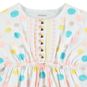 Robe manches courtes esprit kimono avec motif graphique all-over 