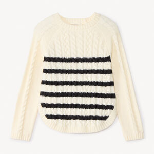 Pull manches longues en tricot marinière fille 