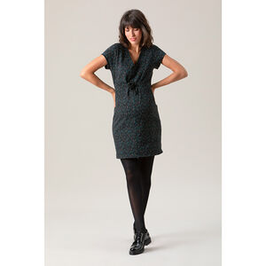 Robe de grossesse manches courtes à motif jacquard all-over 