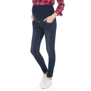 Jeans de grossesse effet used avec bandeau haut 